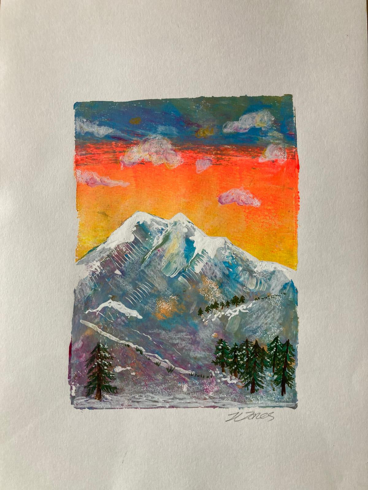 Colourful painting on a white background